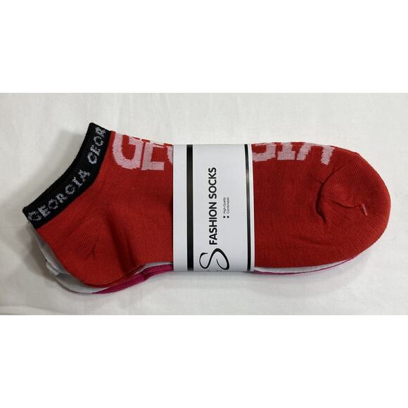 Georgia Bulldogs Socks 2-3Packs Ankle Socks, Women's 9-11, NCAA - Picture 2 of 9